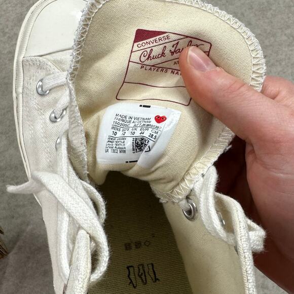 Converse Chuck 70 Comme des Garcons High Tops Shoes Cream Tan Mens 10 - Picture 8 of 8